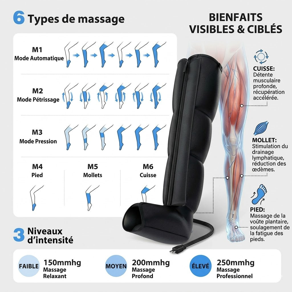Bottes de Pressothérapie Professionnelles : Récupération & Jambes Légères